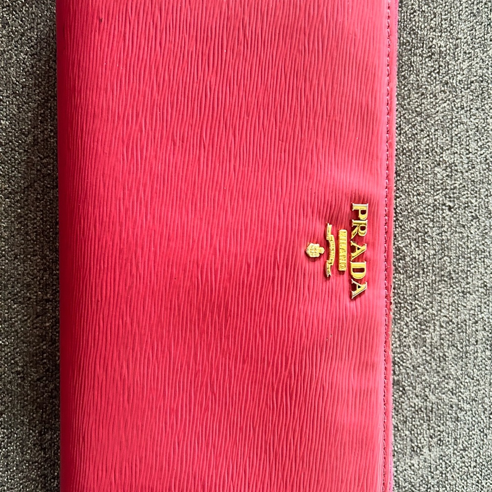 Prada Pink Saffiano Leather Wallet